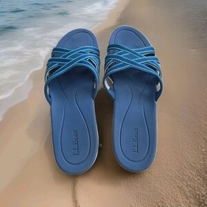 L.L. Bean Strappy Blue Slide On Size 11